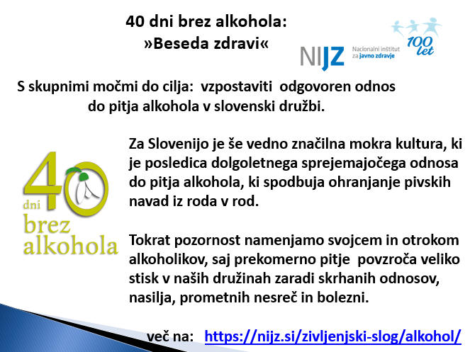 40. dni brez alkohola